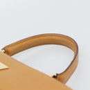CELINE Hand Bag Leather Brown Gold Tone Auth ka5521A-8