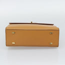 CELINE Hand Bag Leather Brown Gold Tone Auth ka5521A-5