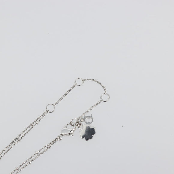 Christian Dior Necklace Metal Silver Auth ka5524