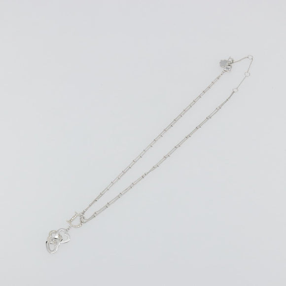 Christian Dior Necklace Metal Silver Auth ka5524