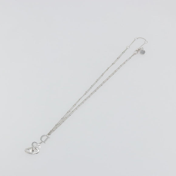 Christian Dior Necklace Metal Silver Auth ka5524