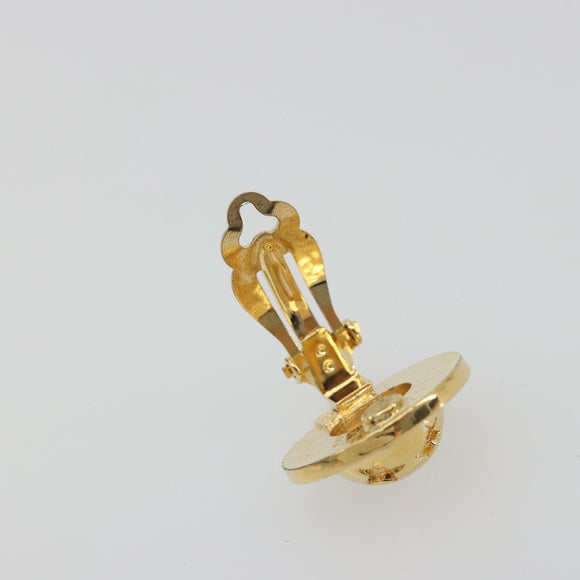 CELINE Earring Metal Gold Tone Auth ka5526