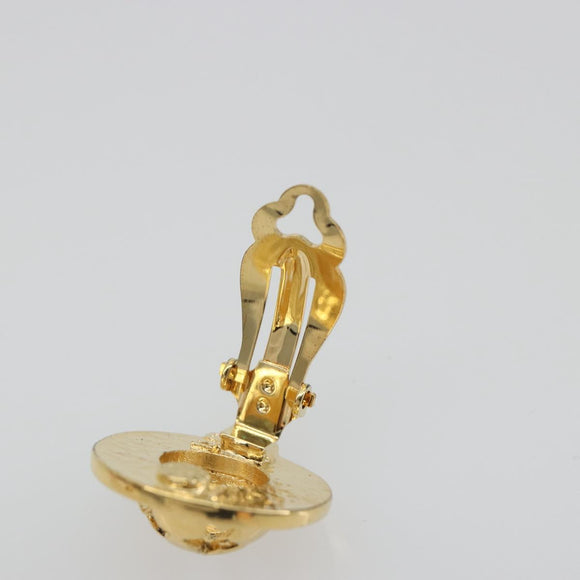 CELINE Earring Metal Gold Tone Auth ka5526