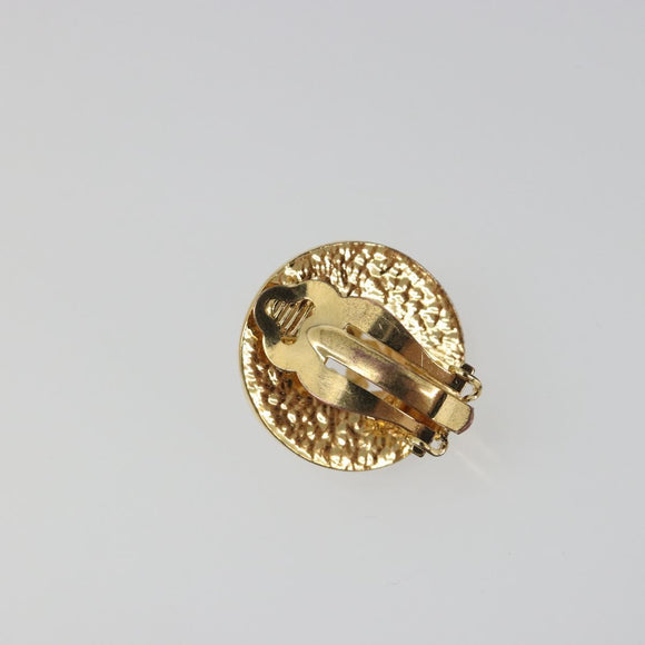 CELINE Earring Metal Gold Tone Auth ka5526