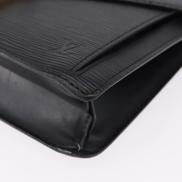 LOUIS VUITTON Epi Sellier Dragonne Clutch Bag Black M52612 LV Auth ka5527