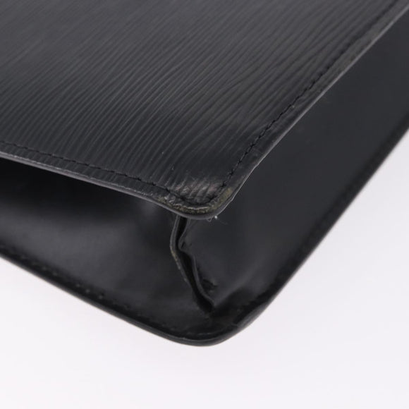 LOUIS VUITTON Epi Sellier Dragonne Clutch Bag Black M52612 LV Auth ka5527