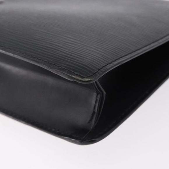 LOUIS VUITTON Epi Sellier Dragonne Clutch Bag Black M52612 LV Auth ka5527