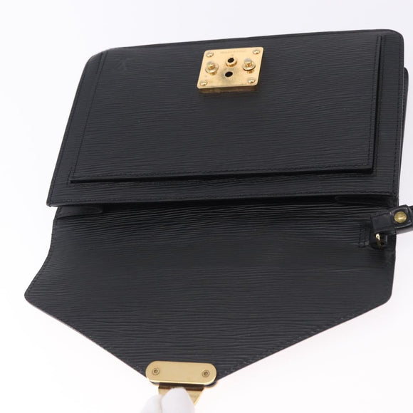 LOUIS VUITTON Epi Sellier Dragonne Clutch Bag Black M52612 LV Auth ka5527