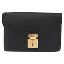 LOUIS VUITTON Epi Sellier Dragonne Clutch Bag Black M52612 LV Auth ka5527-13