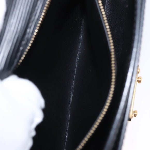 LOUIS VUITTON Epi Sellier Dragonne Clutch Bag Black M52612 LV Auth ka5527
