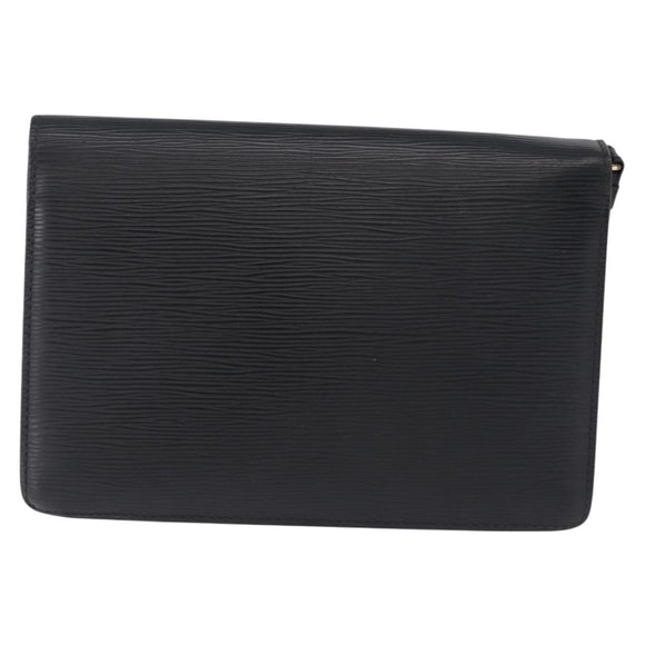 LOUIS VUITTON Epi Sellier Dragonne Clutch Bag Black M52612 LV Auth ka5527