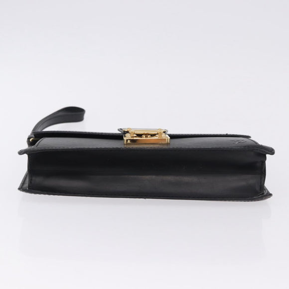 LOUIS VUITTON Epi Sellier Dragonne Clutch Bag Black M52612 LV Auth ka5527