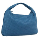BOTTEGA VENETA INTRECCIATO Shoulder Bag Leather Blue Silver 115654 Auth ka5528SAV-1