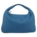 BOTTEGA VENETA INTRECCIATO Shoulder Bag Leather Blue Silver 115654 Auth ka5528SAV-13