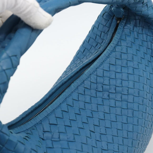 BOTTEGA VENETA INTRECCIATO Shoulder Bag Leather Blue Silver 115654 Auth ka5528SAV
