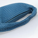 BOTTEGA VENETA INTRECCIATO Shoulder Bag Leather Blue Silver 115654 Auth ka5528SAV-7