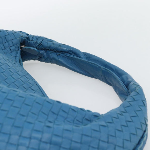 BOTTEGA VENETA INTRECCIATO Shoulder Bag Leather Blue Silver 115654 Auth ka5528SAV