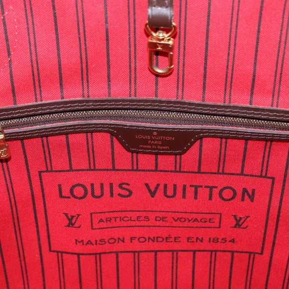 LOUIS VUITTON Damier Ebene Neverfull MM Tote Bag N51105 LV Auth ka5529V