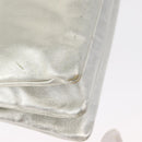 CELINE Trio large Shoulder Bag Leather Silver Gold Auth ka553-15