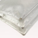 CELINE Trio large Shoulder Bag Leather Silver Gold Auth ka553-17