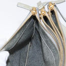 CELINE Trio large Shoulder Bag Leather Silver Gold Auth ka553-20