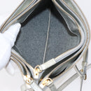 CELINE Trio large Shoulder Bag Leather Silver Gold Auth ka553-22