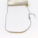 CELINE Trio large Shoulder Bag Leather Silver Gold Auth ka553-7