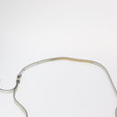 CELINE Trio large Shoulder Bag Leather Silver Gold Auth ka553-14