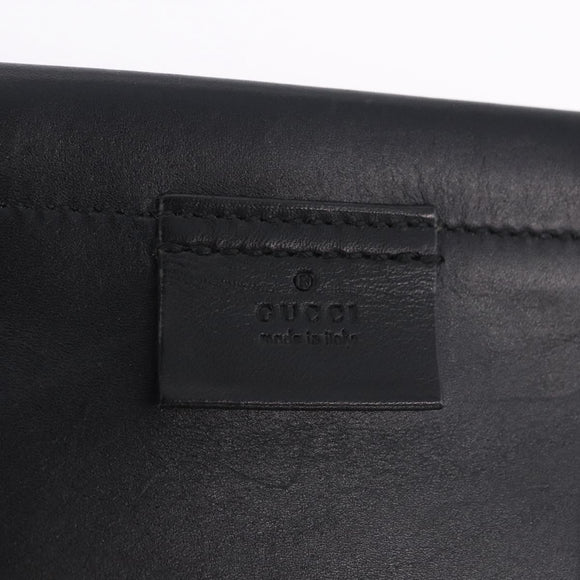 GUCCI Hand Bag Canvas Black Gold Tone 95168 Auth ka5531