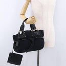 GUCCI Hand Bag Canvas Black Gold Tone 95168 Auth ka5531-24