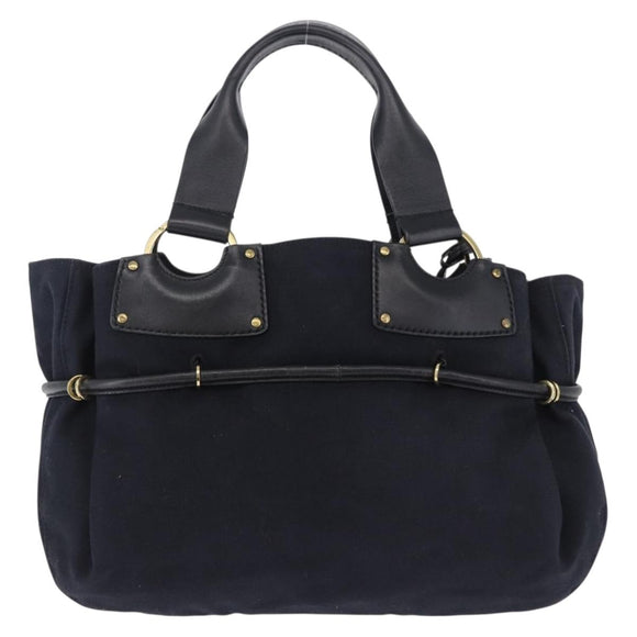 GUCCI Hand Bag Canvas Black Gold Tone 95168 Auth ka5531