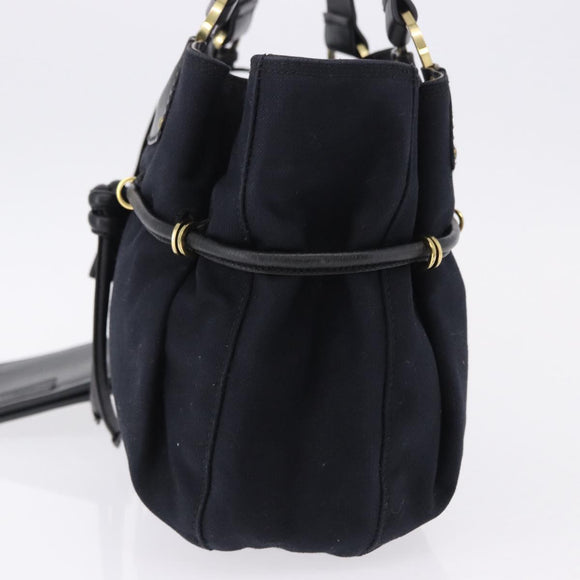 GUCCI Hand Bag Canvas Black Gold Tone 95168 Auth ka5531