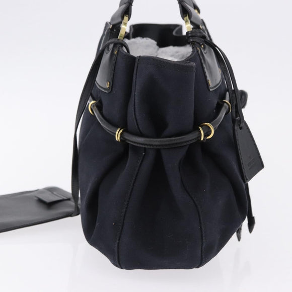 GUCCI Hand Bag Canvas Black Gold Tone 95168 Auth ka5531