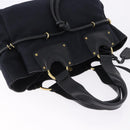 GUCCI Hand Bag Canvas Black Gold Tone 95168 Auth ka5531-6