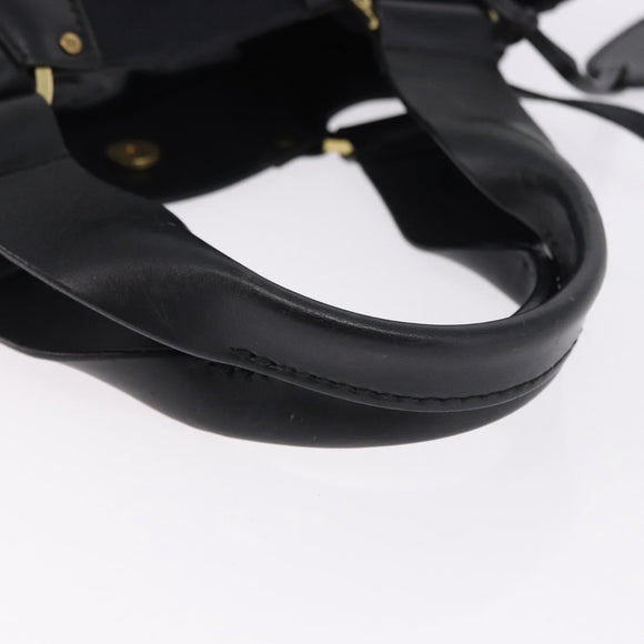 GUCCI Hand Bag Canvas Black Gold Tone 95168 Auth ka5531