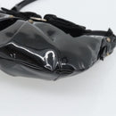 Salvatore Ferragamo Vala Shoulder Bag Patent Black Silver Auth ka5532A-9