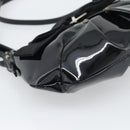 Salvatore Ferragamo Vala Shoulder Bag Patent Black Silver Auth ka5532A-14