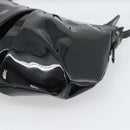 Salvatore Ferragamo Vala Shoulder Bag Patent Black Silver Auth ka5532A-15