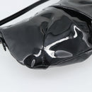Salvatore Ferragamo Vala Shoulder Bag Patent Black Silver Auth ka5532A-16