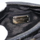 Salvatore Ferragamo Vala Shoulder Bag Patent Black Silver Auth ka5532A-18