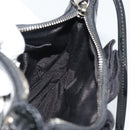 Salvatore Ferragamo Vala Shoulder Bag Patent Black Silver Auth ka5532A-19