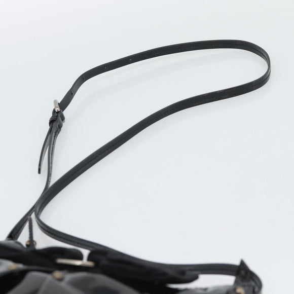 Salvatore Ferragamo Vala Shoulder Bag Patent Black Silver Auth ka5532A