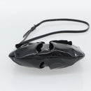 Salvatore Ferragamo Vala Shoulder Bag Patent Black Silver Auth ka5532A-5