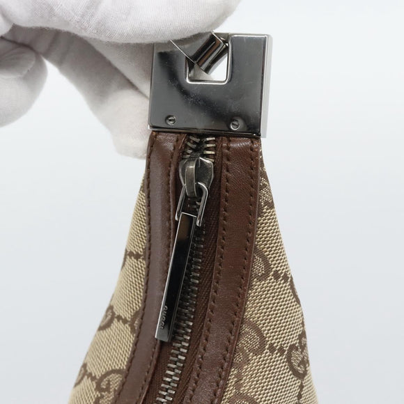 GUCCI GG Canvas Shoulder Bag Beige Silver 001 3814 Auth ka5533A
