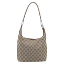 GUCCI GG Canvas Shoulder Bag Beige Silver 001 3814 Auth ka5533A-2