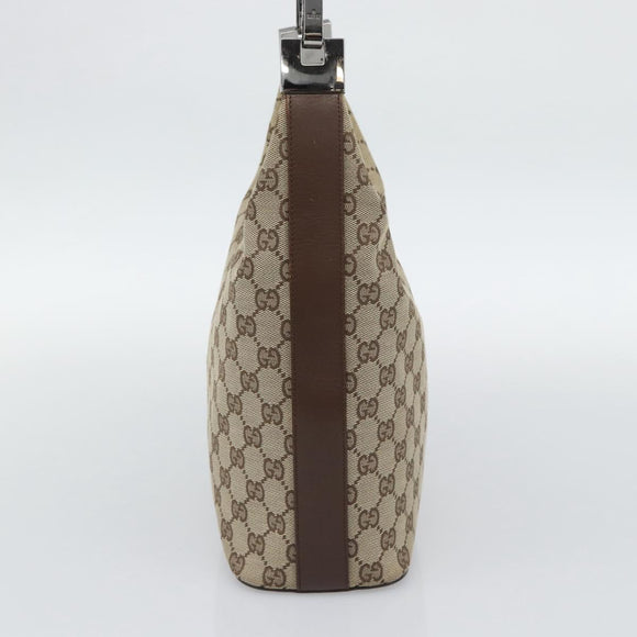 GUCCI GG Canvas Shoulder Bag Beige Silver 001 3814 Auth ka5533A