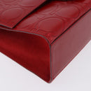 Salvatore Ferragamo Gancini Hand Bag Leather Red Silver Auth ka5534-11