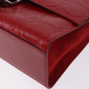 Salvatore Ferragamo Gancini Hand Bag Leather Red Silver Auth ka5534-12