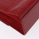 Salvatore Ferragamo Gancini Hand Bag Leather Red Silver Auth ka5534-13