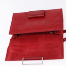 Salvatore Ferragamo Gancini Hand Bag Leather Red Silver Auth ka5534-16